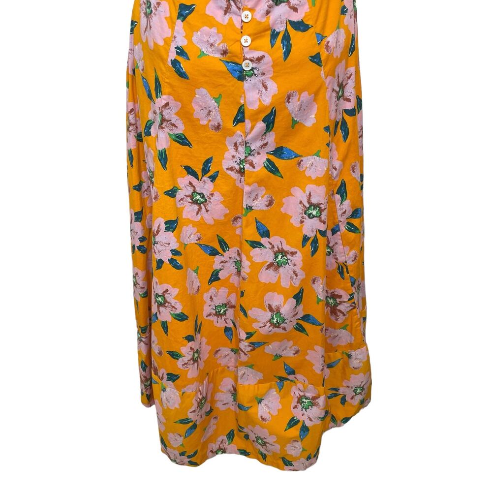 NWT Free People Finer Things Maxi Dress in Sunshine Combo Orange Floral Size L - Picture 10 of 16